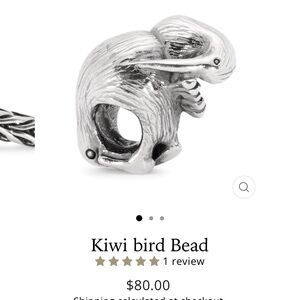 Silver Elephant Charm Bead